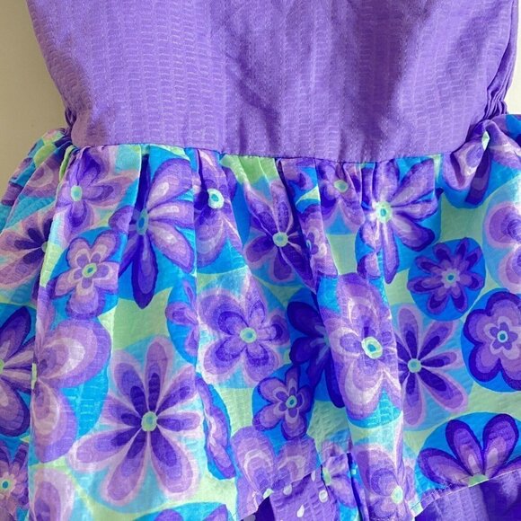 Custom Made Girl’s Purple Tiered Ruffle Easter Dress Sz 7 - Picture 5 of 9